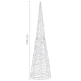 Acrylic Decorative Pyramid LED Light Cone Warm White 120 cm