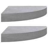 Wall Corner Shelves 2 pcs Concrete Grey 25x25x3.8 cm MDF