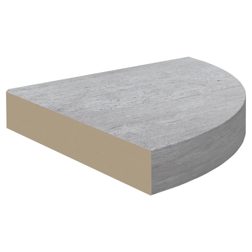 Wall Corner Shelves 2 pcs Concrete Grey 25x25x3.8 cm MDF