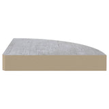 Wall Corner Shelves 2 pcs Concrete Grey 25x25x3.8 cm MDF