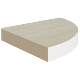 Wall Corner Shelves 4 pcs Oak and White 35x35x3.8 cm MDF