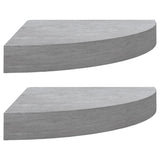 Wall Corner Shelves 2 pcs Concrete Grey 35x35x3.8 cm MDF