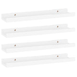 Wall Shelves 4 pcs High Gloss White 40x9x3 cm