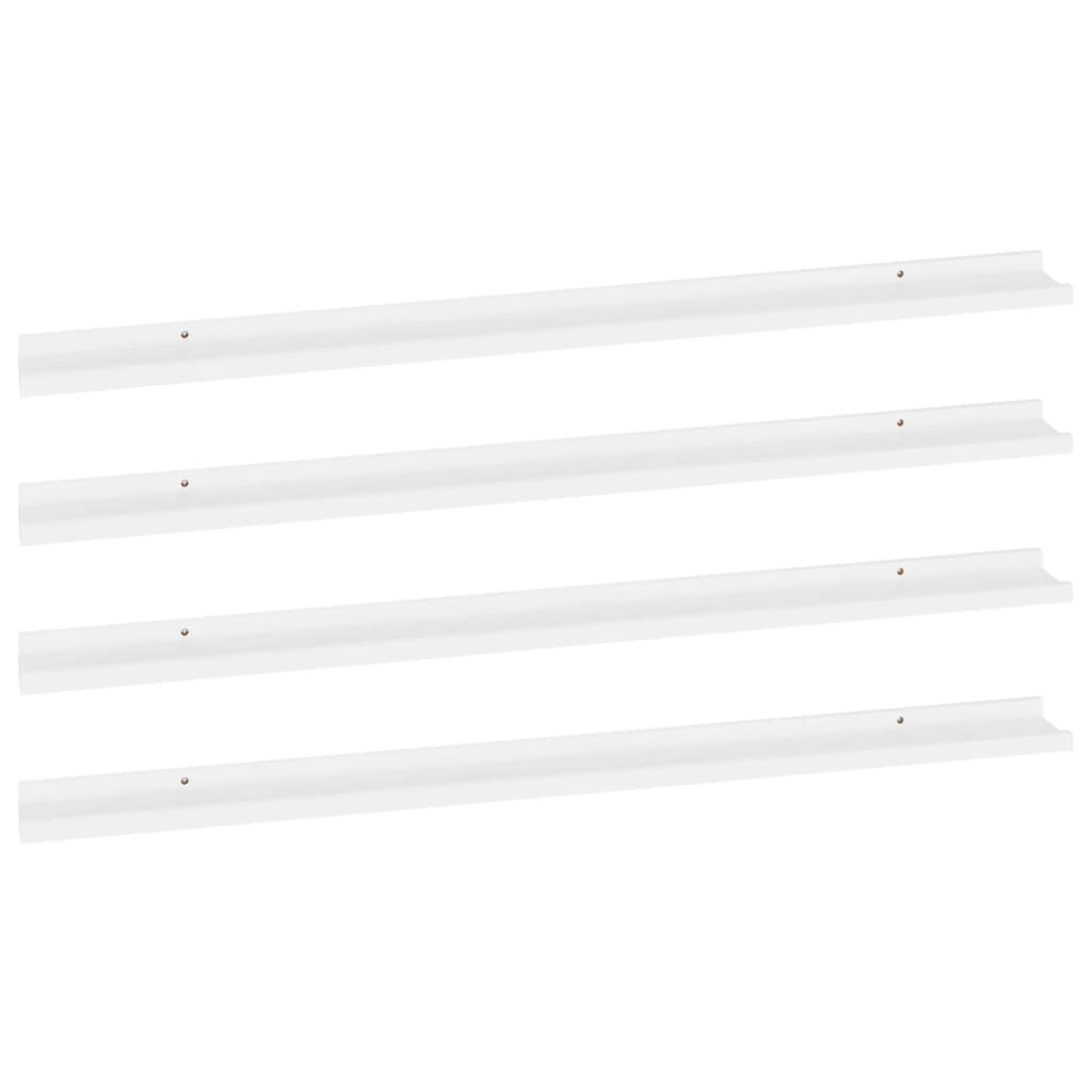 Wall Shelves 4 pcs White 115x9x3 cm