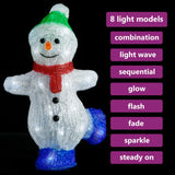 LED Christmas Acrylic Snowman Figure Indoor and Outdoor 30cm