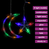 Star and Moon Fairy Lights Remote Control 345 LED Colourful