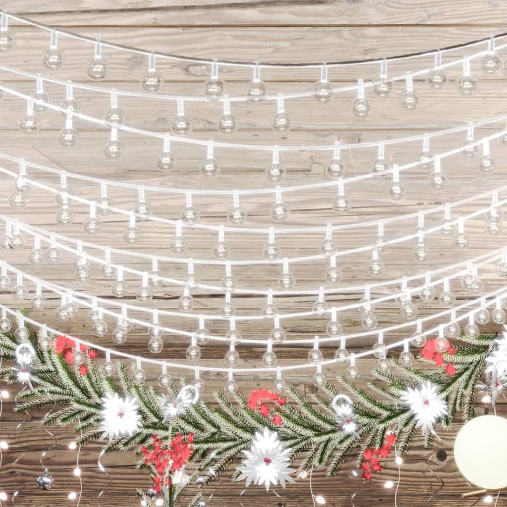 Globe Fairy String Lights 20m 200 LED Cold White 8 Function