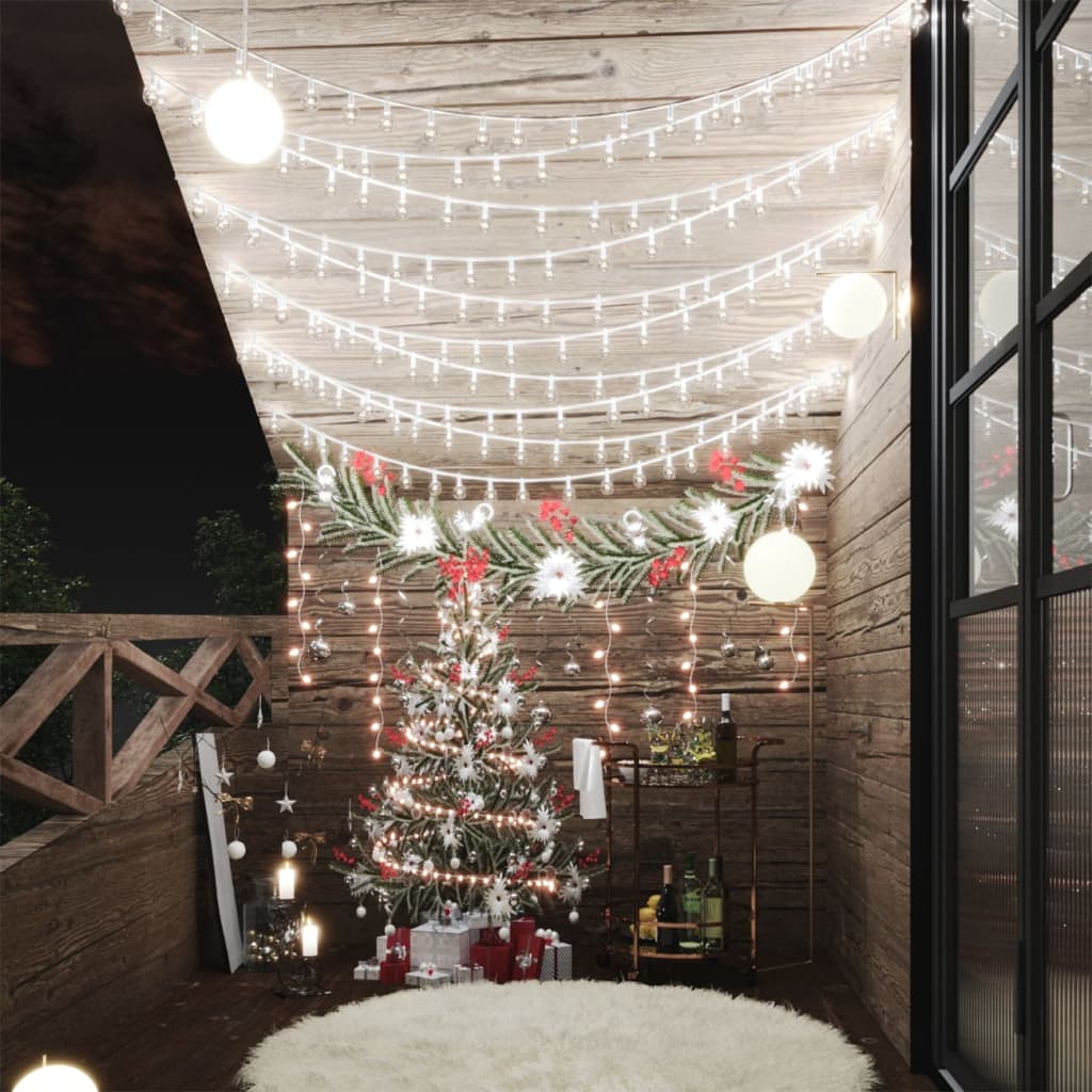 Globe Fairy String Lights 20m 200 LED Cold White 8 Function