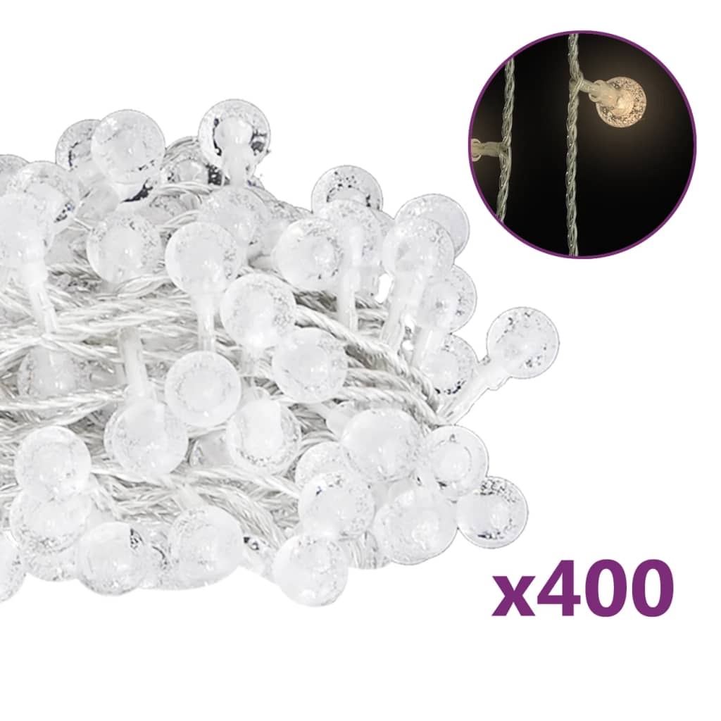 Globe Fairy String Lights 40m 400 LED Warm White 8 Function