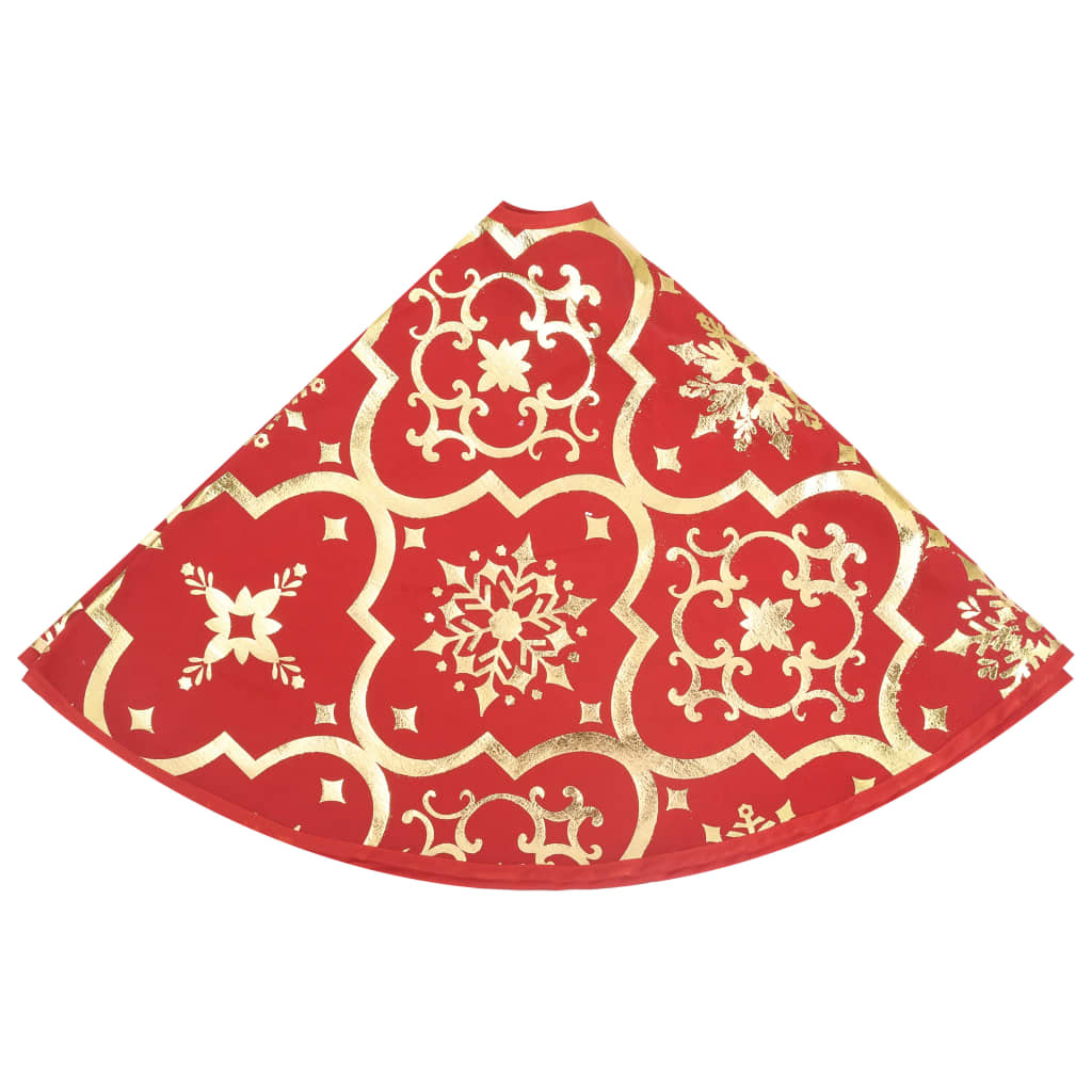 Luxury Christmas Tree Skirt with Sock Red 122 cm Fabric