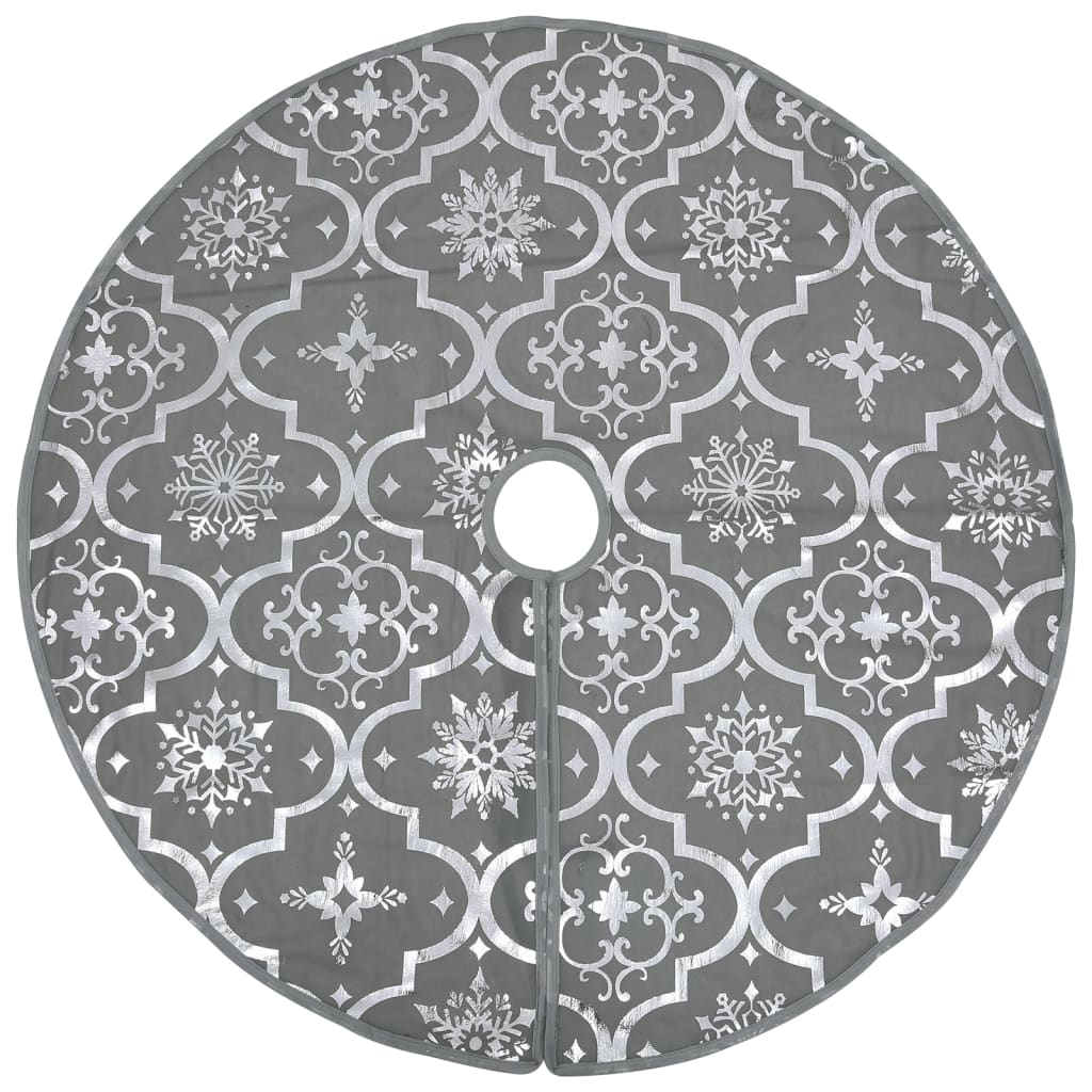 Luxury Christmas Tree Skirt with Sock Grey 90 cm Fabric