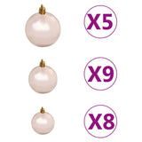 Artificial Pre-lit Christmas Tree with Ball Set White 180 cm PVC