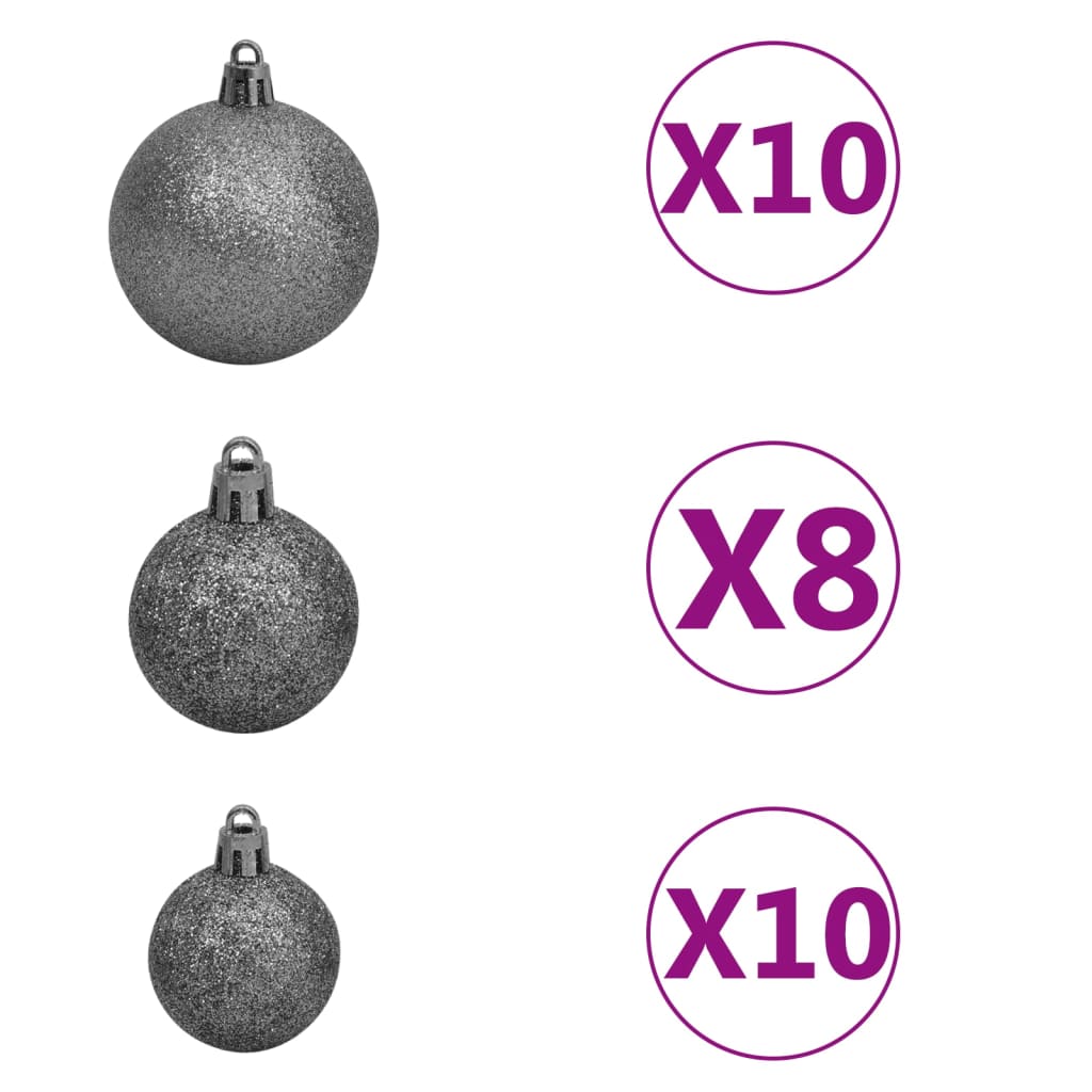 Artificial Pre-lit Christmas Tree with Ball Set L 240 cm White