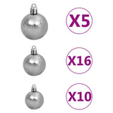 Artificial Pre-lit Christmas Tree with Ball Set White 210 cm PVC