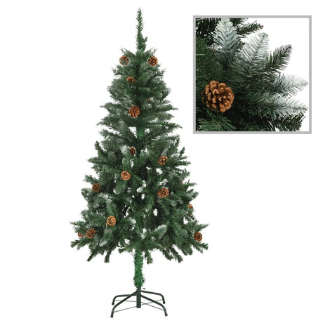 Artificial Pre-lit Christmas Tree with Pine Cones 150 cm