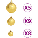 Artificial Pre-lit Christmas Tree with Ball Set 150 cm