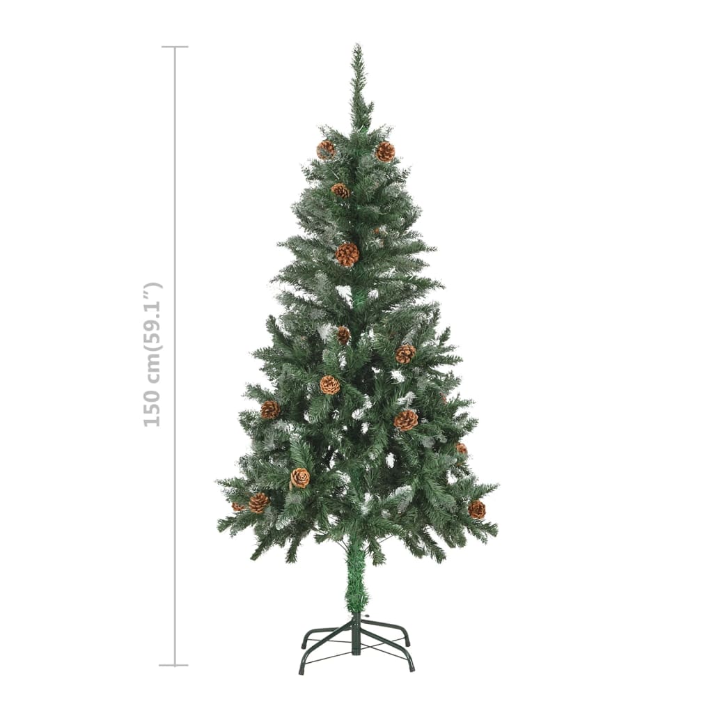 Artificial Pre-lit Christmas Tree with Ball Set&Pine Cones 150 cm