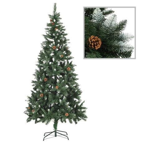 Artificial Pre-lit Christmas Tree with Ball Set&Pine Cones 210 cm