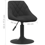 Swivel Dining Chairs 2 pcs Black Velvet