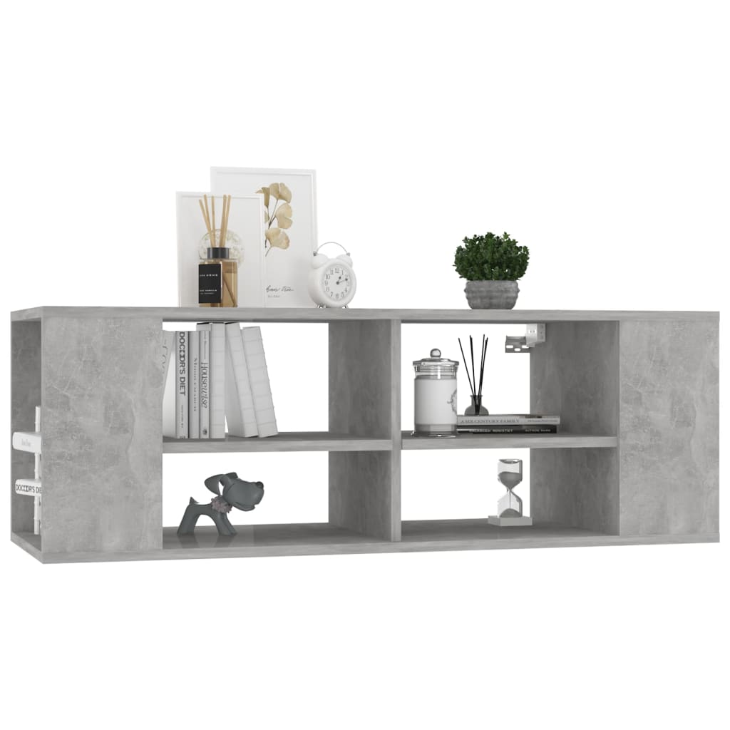 Wall-Mounted TV Cabinet Concrete Grey 102x35x35 cm Engineered Wood