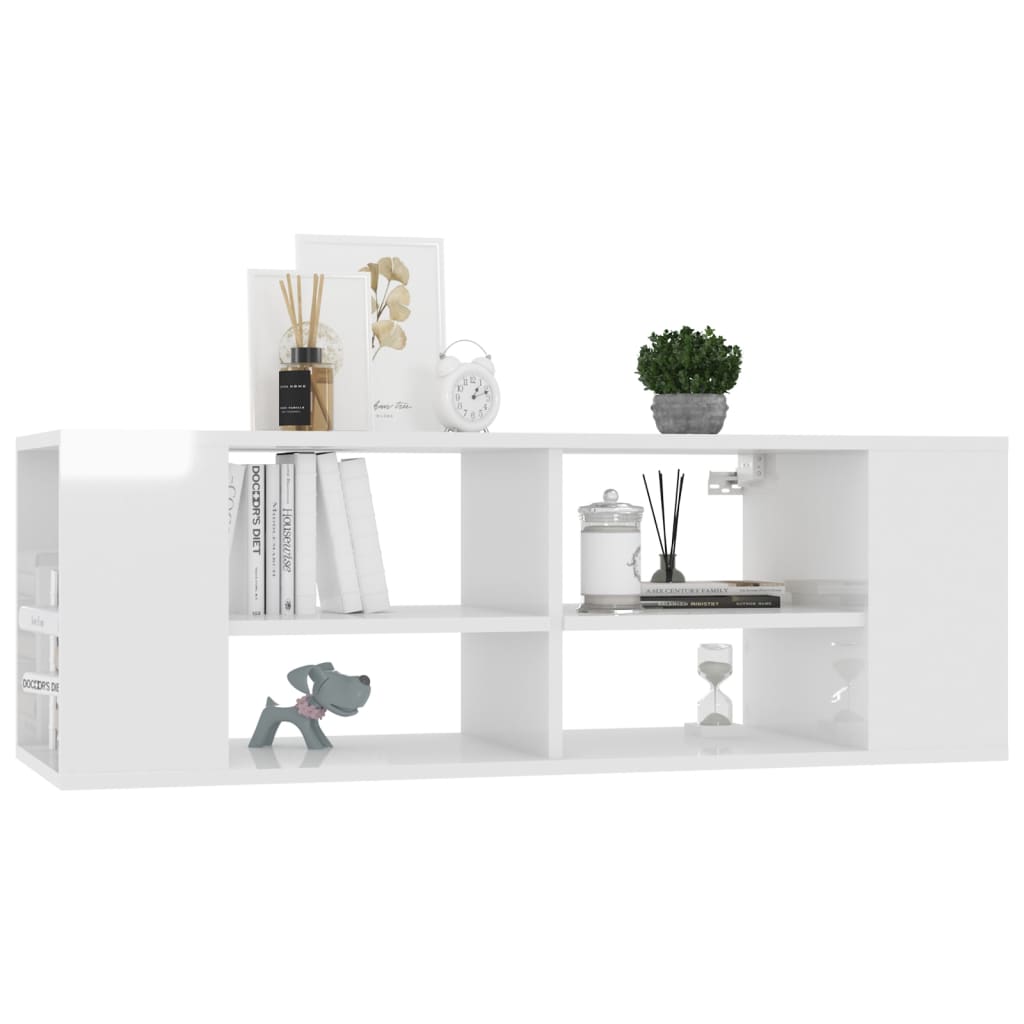 Wall-Mounted TV Cabinet High Gloss White 102x35x35 cm Engineered Wood