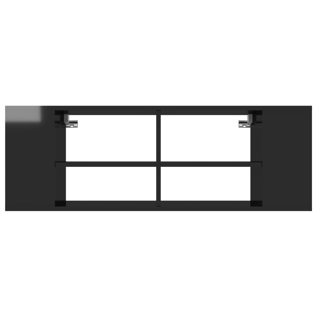 Wall-Mounted TV Cabinet High Gloss Black 102x35x35 cm Engineered Wood