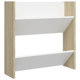 Wall Shoe Cabinets 4 pcs White&Sonoma Oak 60x18x60 cm Engineered Wood