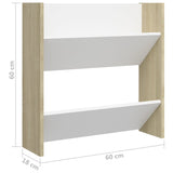 Wall Shoe Cabinets 4 pcs White&Sonoma Oak 60x18x60 cm Engineered Wood