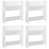 Wall Shoe Cabinets 4 pcs High Gloss White 60x18x60 cm Engineered Wood