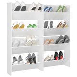 Wall Shoe Cabinets 4 pcs High Gloss White 60x18x60 cm Engineered Wood