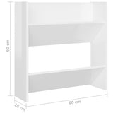 Wall Shoe Cabinets 4 pcs High Gloss White 60x18x60 cm Engineered Wood