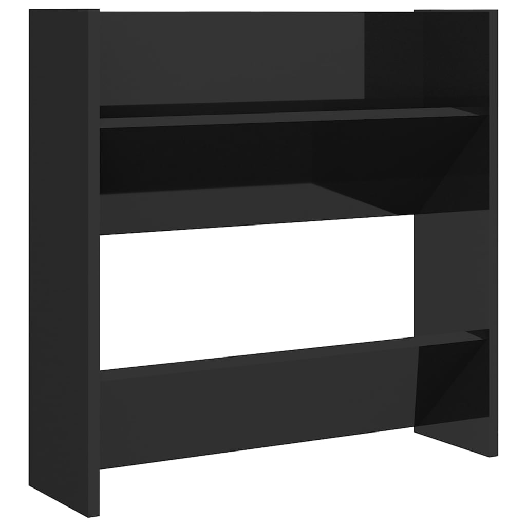 Wall Shoe Cabinets 4 pcs High Gloss Black 60x18x60 cm Engineered Wood