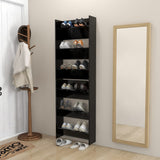 Wall Shoe Cabinets 2 pcs  Black 60x18x90 cm Engineered Wood