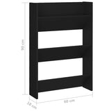 Wall Shoe Cabinets 2 pcs  Black 60x18x90 cm Engineered Wood