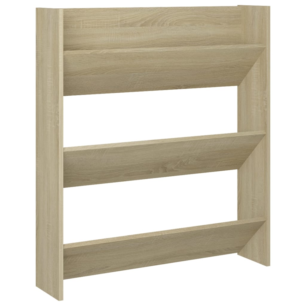 Wall Shoe Cabinet Sonoma Oak 80x18x90 cm Engineered Wood