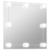 Wall Mirror with LED Lights Square Glass