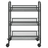 3-Tier Kitchen Trolley Black 46x26x64 cm Iron