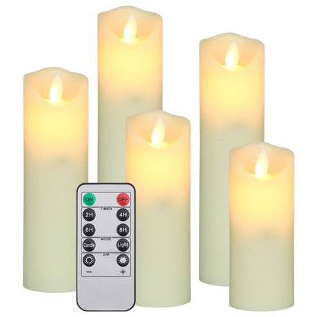 5 Piece Electric LED Candle Set with Remote Control Warm White