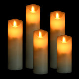 5 Piece Electric LED Candle Set with Remote Control Warm White