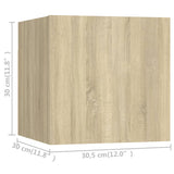 Wall Mounted TV Cabinets 8 pcs Sonoma Oak 30.5x30x30 cm