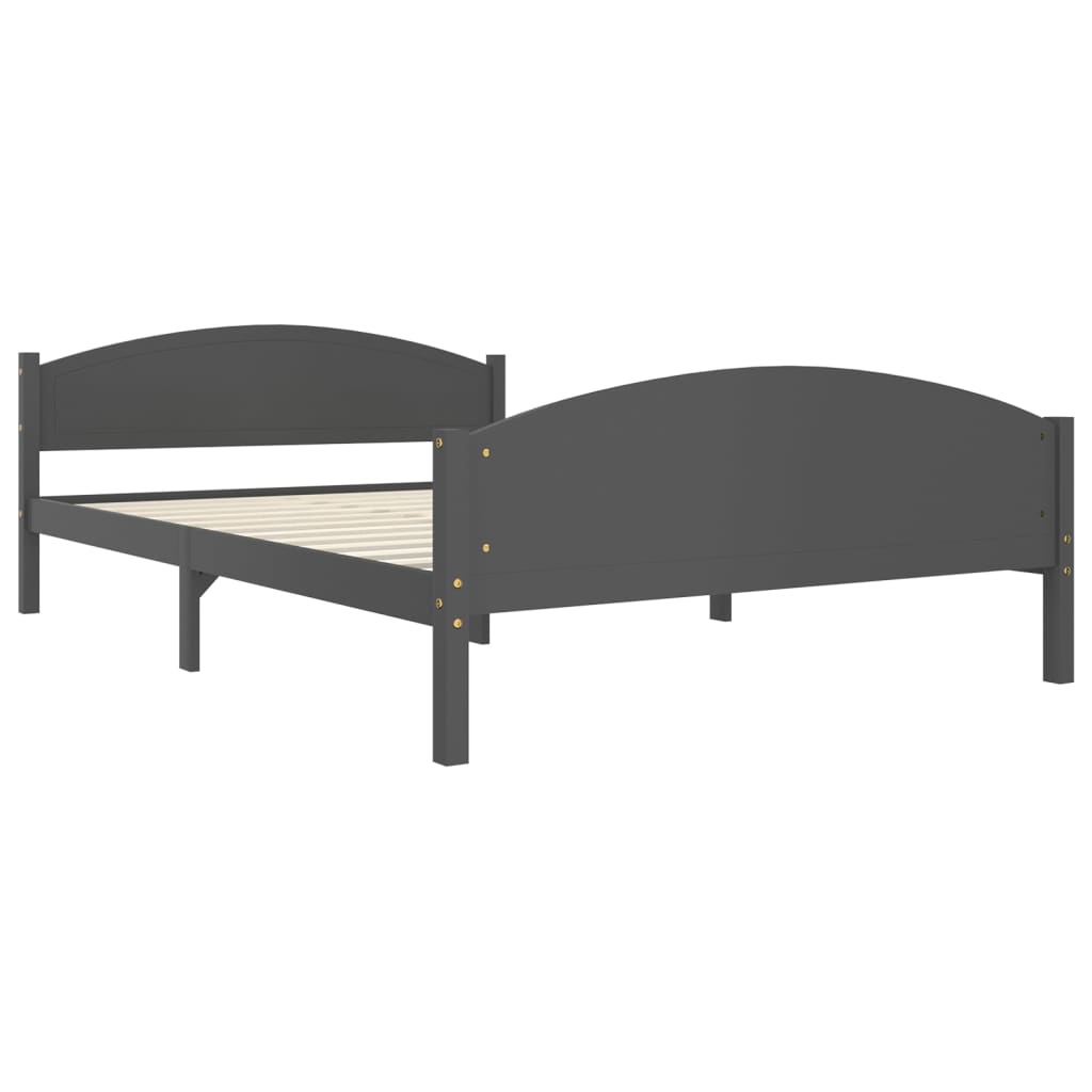 Bed Frame without Mattress Dark Grey Solid Pine Wood 160x200cm