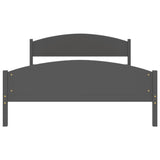 Bed Frame without Mattress Dark Grey Solid Pine Wood 160x200cm