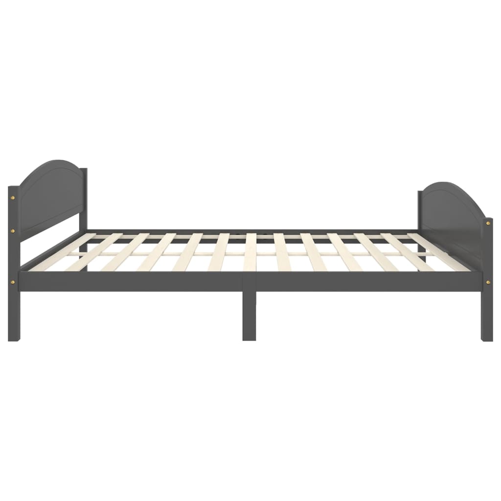 Bed Frame without Mattress Dark Grey Solid Pine Wood 160x200cm