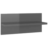 Wall Shelves 4 pcs High Gloss Grey 40x11.5x18 cm