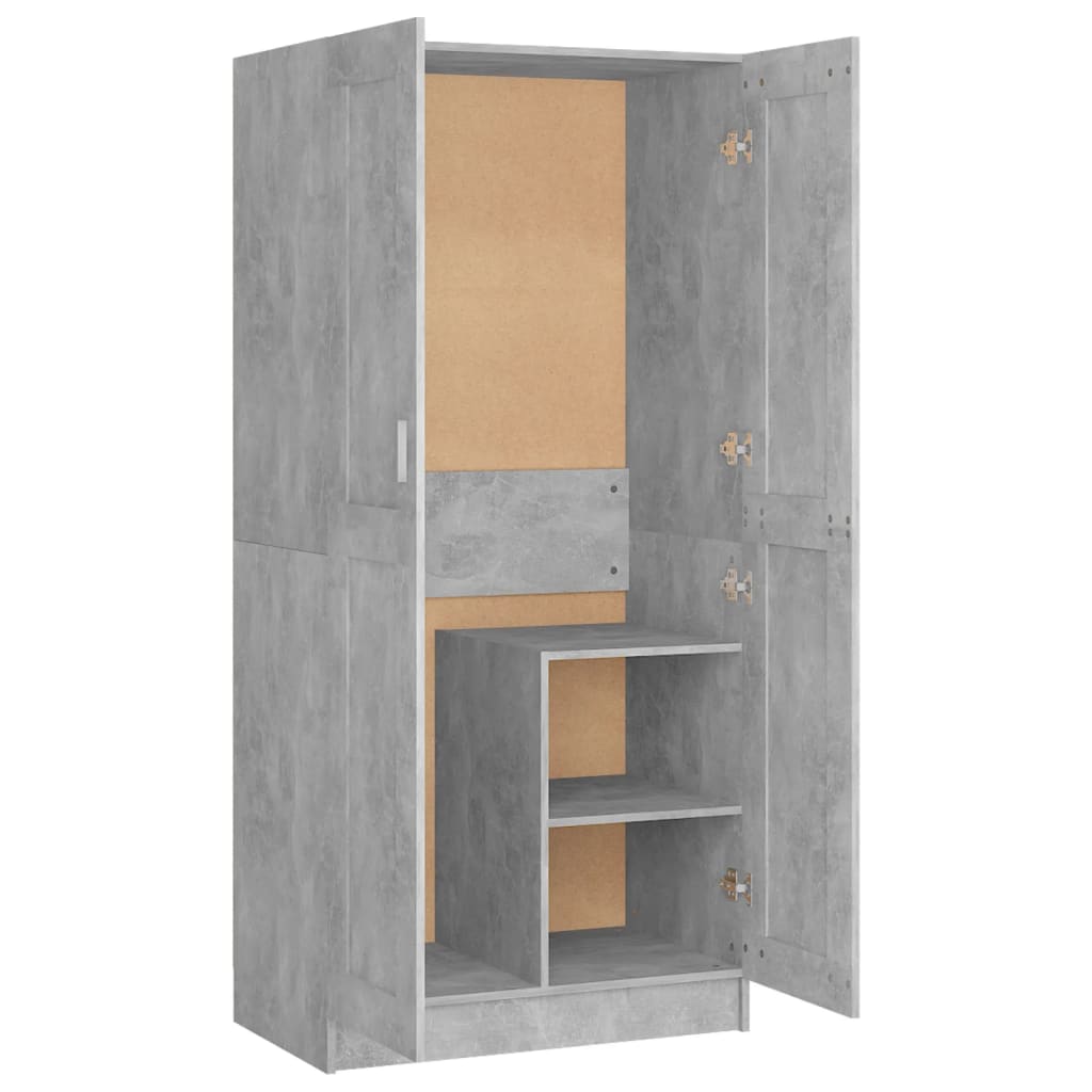 Wardrobe Concrete Grey 82.5x51.5x180 cm Engineered Wood