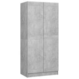 Wardrobe Concrete Grey 82.5x51.5x180 cm Engineered Wood