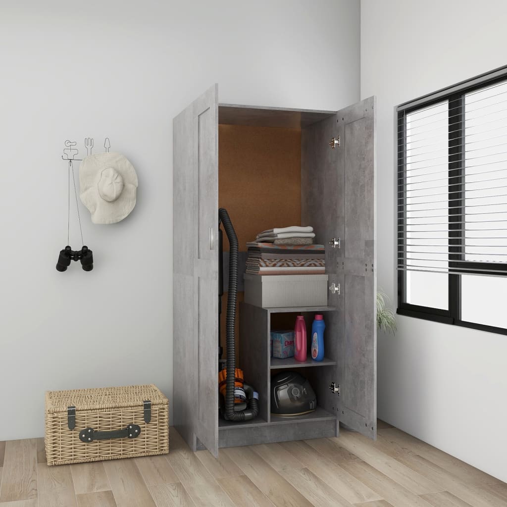 Wardrobe Concrete Grey 82.5x51.5x180 cm Engineered Wood