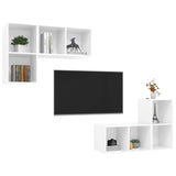 Wall-mounted TV Cabinets 4 pcs High Gloss White Engineered Wood