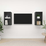 Wall-mounted TV Cabinets 2 pcs Grey Engineered Wood