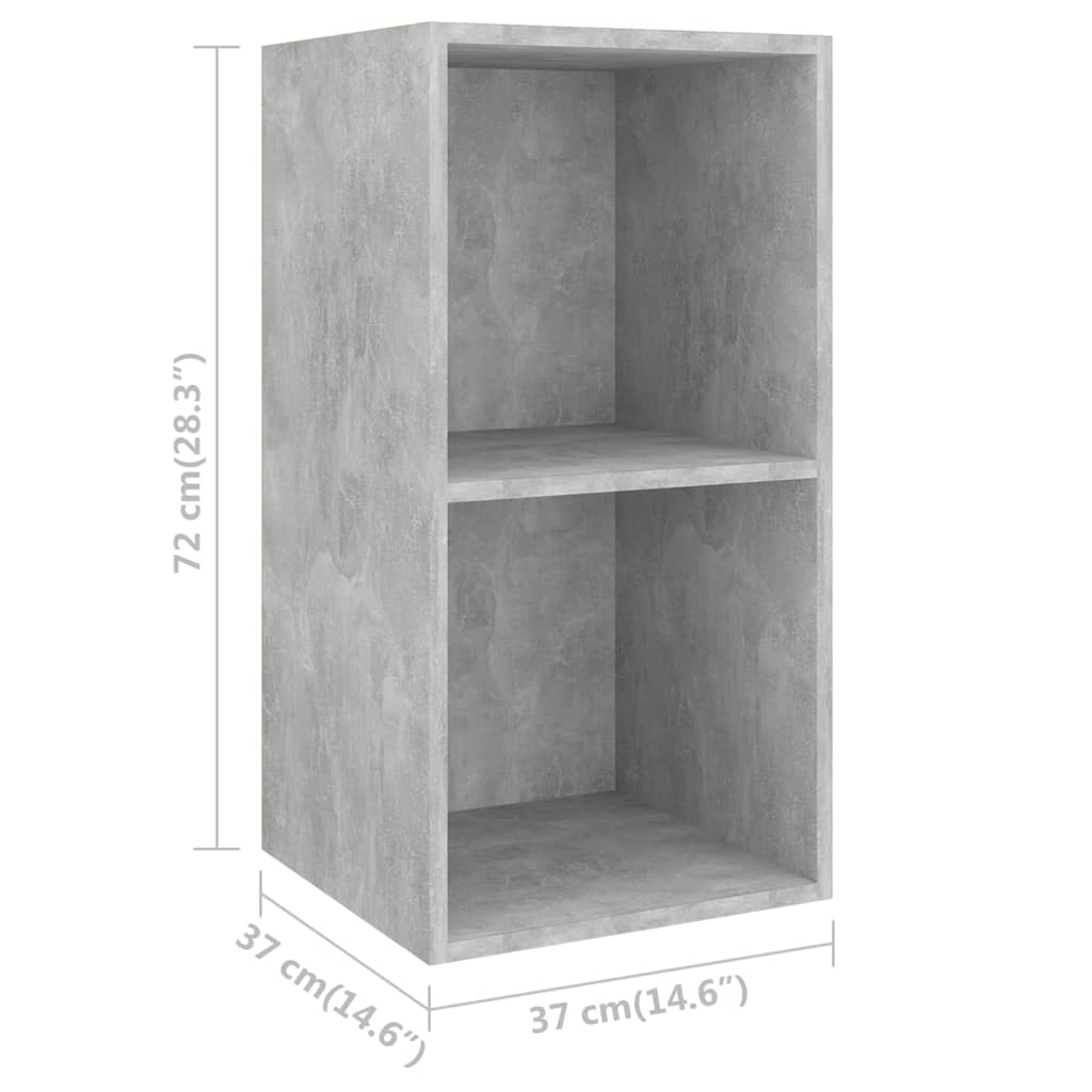 Wall-mounted TV Cabinets 2 pcs Concrete Grey Engineered Wood